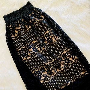 Lace asymmetrical skirt